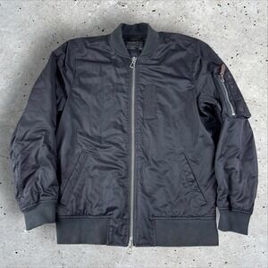 Abercrombie & Fitch Black Bomber‎ Jacket Men's Small Quilted Flight